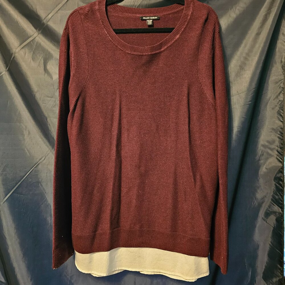 Hilary Radley dark plum ribbed sweater. Size XXL